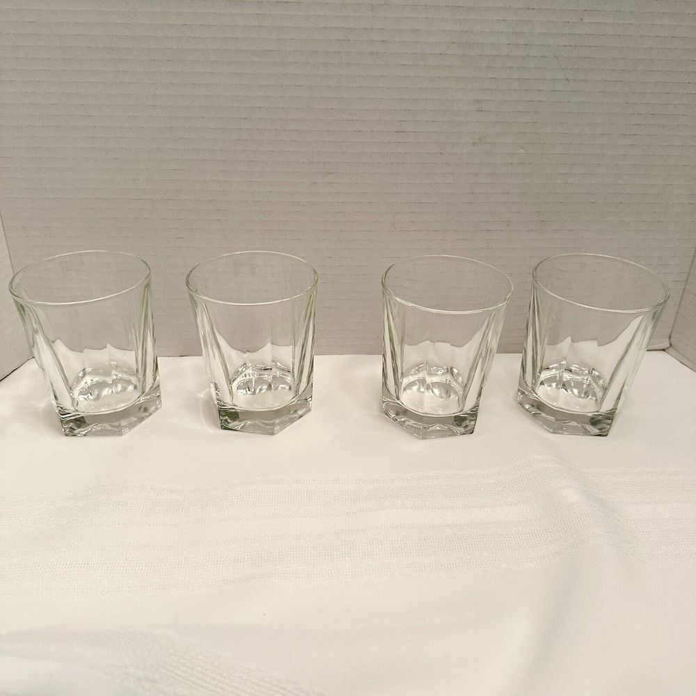 Set of 4 Fidenza Italy Whiskey Glass Barware Old Fashioned Glassware 4 1/2" Tall